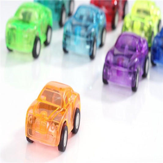 Candy color pocket pull back car transparent pull back car